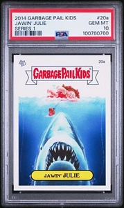 2014 Topps Garbage Pail Kids Series 1 S1 JAWIN JULIE 20a PSA 10 GEM Card JAWS - Picture 1 of 2