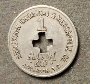 8601 Anderson, S.C., Anderson Chemical & Mercantile Co., ACMCo 1 Orco. Copper - Picture 1 of 2