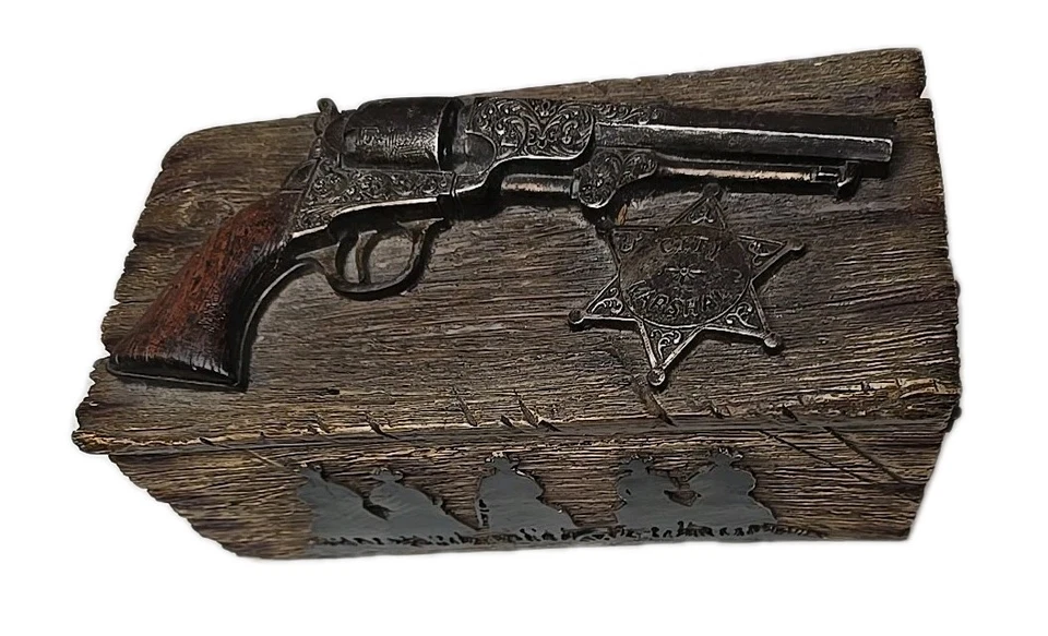 Western Style Trinket Jewelry Box Chest with Lid - Image 1 of 4