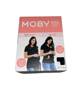 Moby Bump & Beyond T-Shirt Wrap Baby Newborn Carrier Black Size 3 - Picture 1 of 6