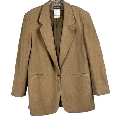 Chaqueta Blazer Harve Bernard 100% Cachemira Botón Único Mujer Talla 14 Lt Marrón Foto 1 de 4