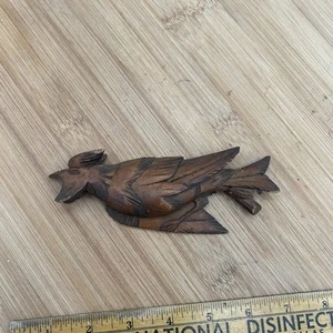 Vintage alte deutsche Schwarzwälder Kuckucksuhr Besatz geschnitzter Vogel 6 Zoll - Bild 1 von 4