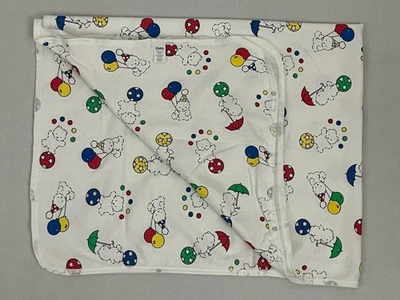 Vintage Carters Primary Color Circus Bear Balloons Cotton Baby Blanket Lovey - Image 1 of 4