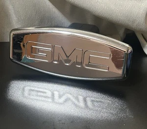 Hitch Receiver GMC Chrome Metal Universal Fit Truck Logo Hitch Cover Fits 2" - Picture 1 of 9