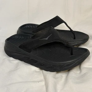 Hoka One One Womens Ora Recovery Sandal Size 9 Black Thong Slide Flip Flop Shoe - Picture 1 of 6