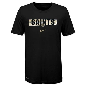 Nike Niños New Orleans Saints Mezzo Tear Dri-FIT Camiseta Grande Negra Fan Gear - Imagen 1 de 1