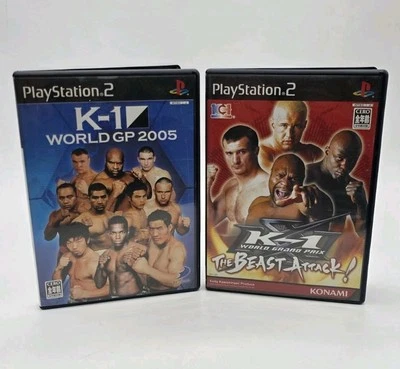 Japanese Only K-1 WORLD GP 2005 & K-1 The Beast Attack PlayStation 2 US Seller  - Image 1 of 4