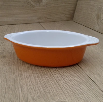 Berndes Orange White Oval Gratin Oven Dish Roaster 20cm x 11cm Lugs - Image 1 of 4