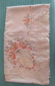 Tablecloth Thanksgiving 68" Wide x Approx 116" Long Ivory, Peach & Green READ - Picture 1 of 7