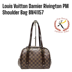 Louis Vuitton Damier Rivington PM Shoulder Bag Brown Tote Bag Women N41157 F/J - Picture 1 of 13