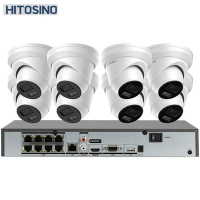 Hitosino 8 canales 5 MP KIT MICRÓFONO Color Visión Nocturna POE NVR Lote Foto 1 de 4