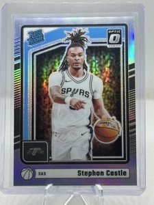 2024-25 Optic Stephon Castle #254 RC Holo Prizm + Base Rated Rookie Spurs ROTY - Picture 1 of 12