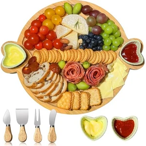 Charcuterie Boards,Cute Bamboo Cheese Board,House Warming Gifts New Home,Wedd... - Picture 1 of 7