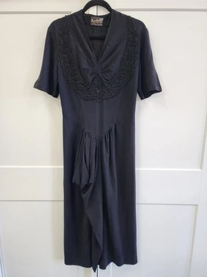 Vestido vintage años 40 talla 10 Foto 1 de 4