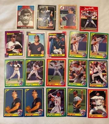 ⚾ Lote de 31 tarjetas vintage de los Indios de Cleveland (1987 y 1990) de todos los tiempos Joe Jackson ⚾ Foto 1 de 4