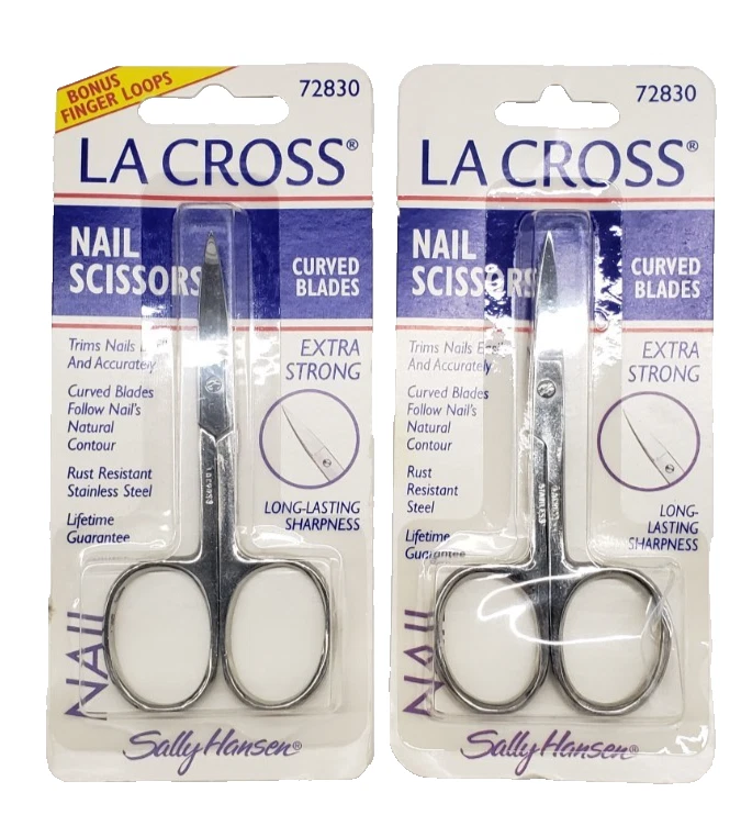 LOT OF 2 NEW La Cross Sally Hansen Nail CUTICLE SCISSORS 72830 Curved Blades - Image 1 of 1