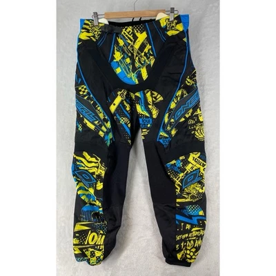 Calça O'Neal Masculina 34 Azul Amarela Element Series Punk Motorcross Racing MX - Imagem 1 de 4