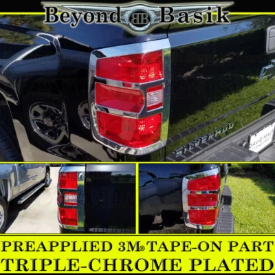 2014-2018 CHEVY SILVERADO 1500 15-19 2500 3500 Chrome Tail Light Bezel COVERS - Image 1 of 2
