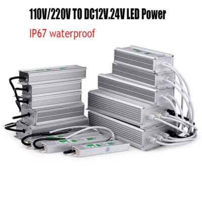 LED Power Supply IP67 Waterproof AC110V/220V to DC12V 24V LED Driver Transformer - Image 1 of 4