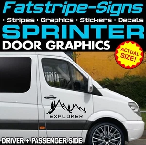 to fit MERCEDES SPRINTER EXPLORER DOOR GRAPHICS STICKERS CAMPERVAN MOTORHOME - Picture 1 of 2