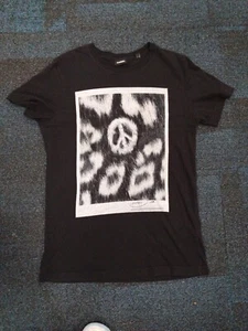 Camiseta con estampado Diesel negra talla pequeña 100 % algodón 18,5 PTP - Imagen 1 de 8