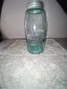 CANNING JARS VINTAGE AQUA BLUE GREEN atlas mason 1 1/2 GALLON 1858 patent - Picture 1 of 9