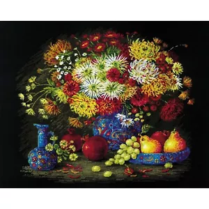 Kit point de croix RIOLIS Nature morte aux chrysanthèmes 2068 - Imagen 1 de 8