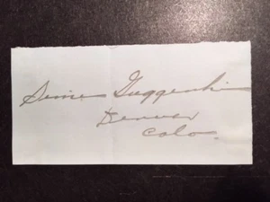 SIMON GUGGENHEIM AUTÓGRAFO FIRMADO DE FILÁNTROPO, HOMÓNIMO DE FUNDACIÓN  - Imagen 1 de 2