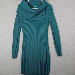 United Colors Of Benetton Sweater Dress Women’s S Angora Cowl Green Small - Picture 1 of 9