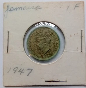 Jamaika 1 Farthing Münze 1947 im Umlauf gekrempelt ungereinigt King George VI A77 - Bild 1 von 2
