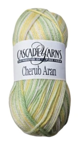 Cascade Yarn Cherub Aran Multi DAFFODIL #515 Green Yellow White 3.5 oz Skein - Picture 1 of 6