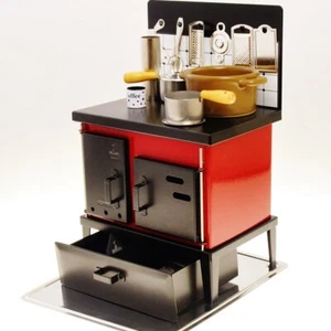 Miniature Kitchen Stove Red Real Tiny Elaborate Cooking Mini Food Cookware NEW - Picture 1 of 8