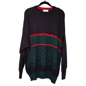 Vintage BLEYLE Old Money UNISEX Multicolor Abstract Sweater Size XL Made ITALY!! - Picture 1 of 20