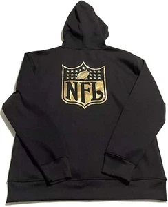 NFL Logo Football Men's Pullover Sweater Hoodie Black and Silver  Size M $85 - Picture 1 of 5