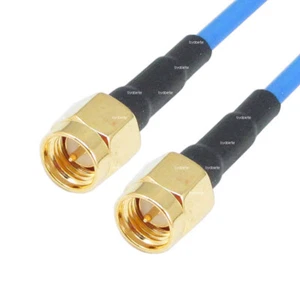 SMA male to male plug RG405 Coaxial Blue Cable M Semi Flexible Rigid Low Loss in - Picture 1 of 7