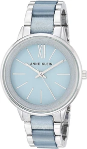 Light Blue Silver-Tone Watch, Scratch-Resistant, 37mm, Water-Resistant 30m - Picture 1 of 33