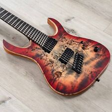 Mayones Duvell Elite VF Multi-Scale 7-String Guitar, Trans Jeans Black Red Burst