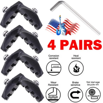 4 Pares de Pastillas de Freno de Bicicleta Premium Pinza Profesional Pastillas de Freno para Bicicleta de Carretera EE. UU. Foto 1 de 4