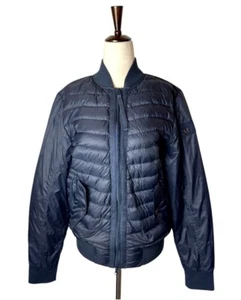 True Religion Jacket Men Black Quilted Down Insulated Puffer Bomber Coat Outdoor - Picture 1 of 13