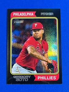 2023 Topps Heritage High Number GREGORY SOTO BLACK CHROME REFRACTOR 64/74 #504 - Picture 1 of 2