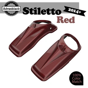 STILETTO RED For Harley Touring 14+ Advanblack 8" Saddlebag Speaker Lids - Picture 1 of 7