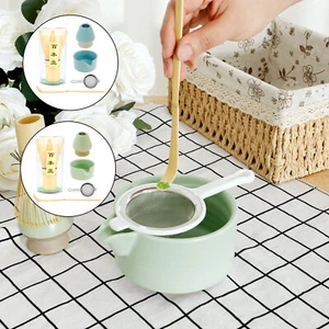 5Pcs Matcha Whisk Set with Ceramic Match Bowl Matcha Whisk Holder Bamboo⊇ - Picture 1 of 22