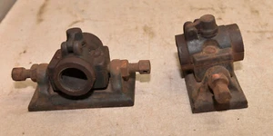 2 antique line shaft bearings 1 1/4" shaft adjustable swivel industrial tool lot - Picture 1 of 7