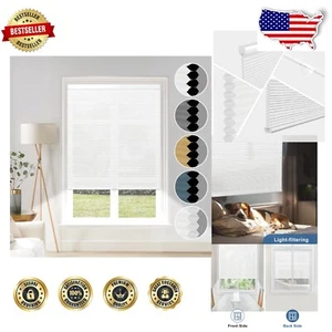 Automatisches kabelloses Verdunkelungsrollo - Zellstoffrollo 34 x 36 Zoll weiß - Bild 1 von 10
