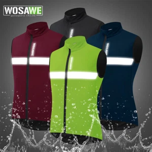 WOSAWE Men's Winter Fleece Warmth Vest Road Bike Water Repellent Sportwear Coat - Picture 1 of 14