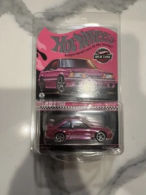 HOT WHEELS RLC 2024 EXCLUSIVE PINK EDITION 1993 FORD MUSTANG COBRA-R IN HAND - Image 1 of 4