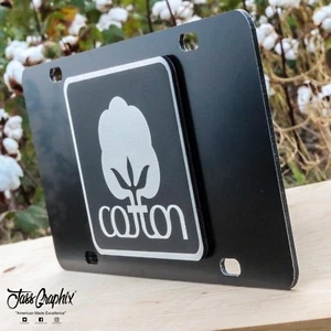 2D Black Box Cotton License Plate Heavy Duty Brushed Aluminum Cotton Car Tag - Picture 1 of 5