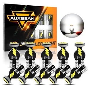 10x AUXBEAM LED License Plate Interior Map Light Bulb T10 194 168 W5W 2825 6500K - Picture 1 of 12