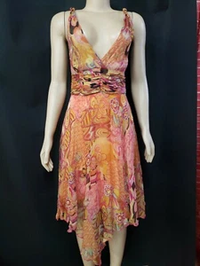 Little Buddha Viscose Multicolor Women's Dress Size M Empire Waist NEW #CB8 - Picture 1 of 12