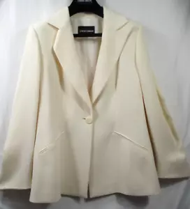 Giorgio Armani 100% Silk Cream White Flare Sleeves Jacket Sz 44 - Picture 1 of 4
